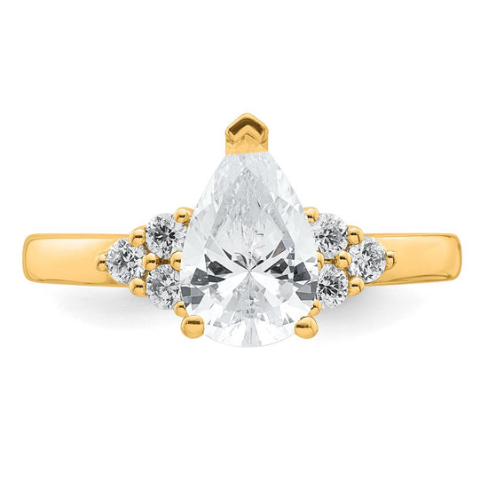 14k Yellow, w/ White Head Cert 2.64ct Pear Lab Grown VS/SI FGH Dia Complet