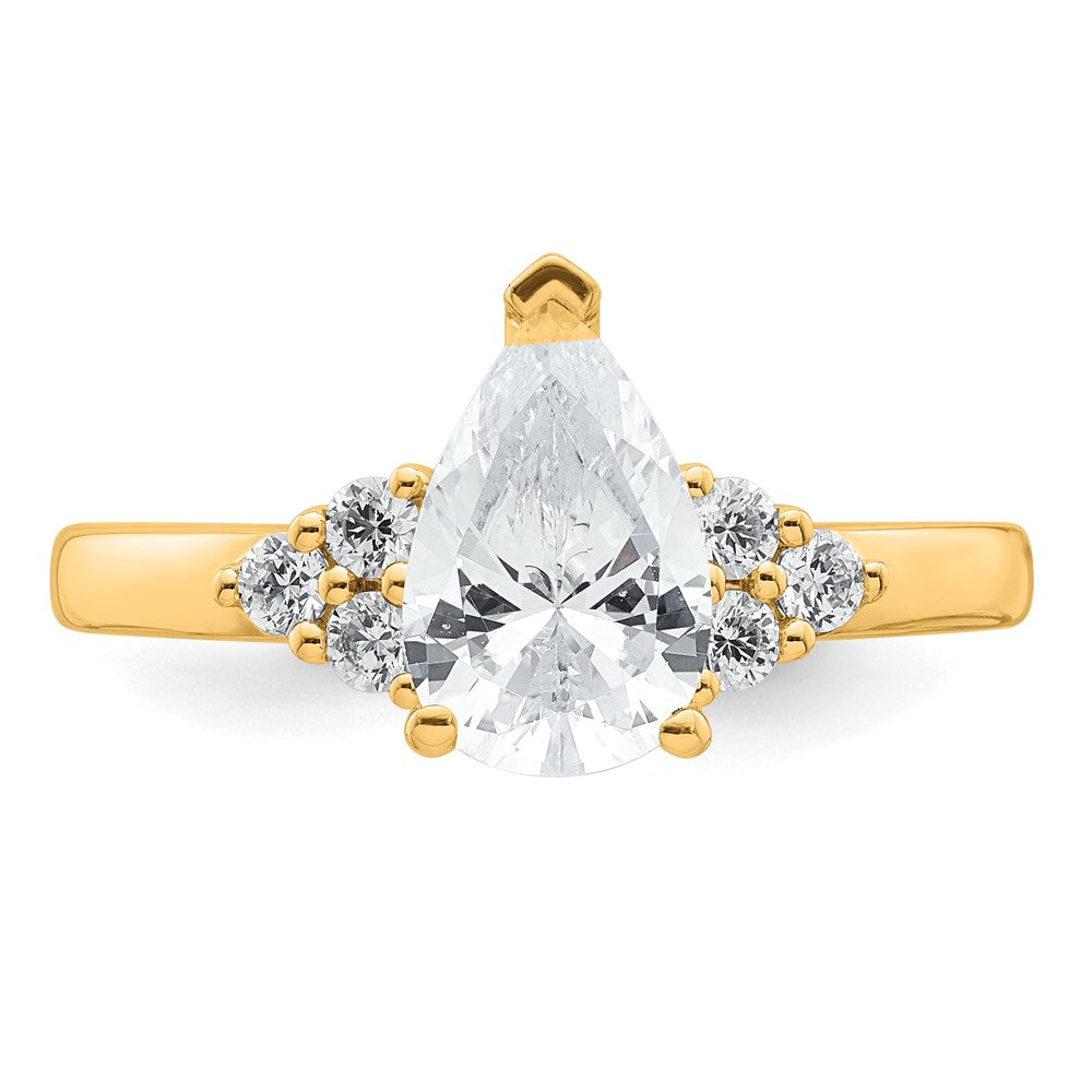 14k Yellow, w/ White Head Cert 2.64ct Pear Lab Grown VS/SI FGH Dia Complet