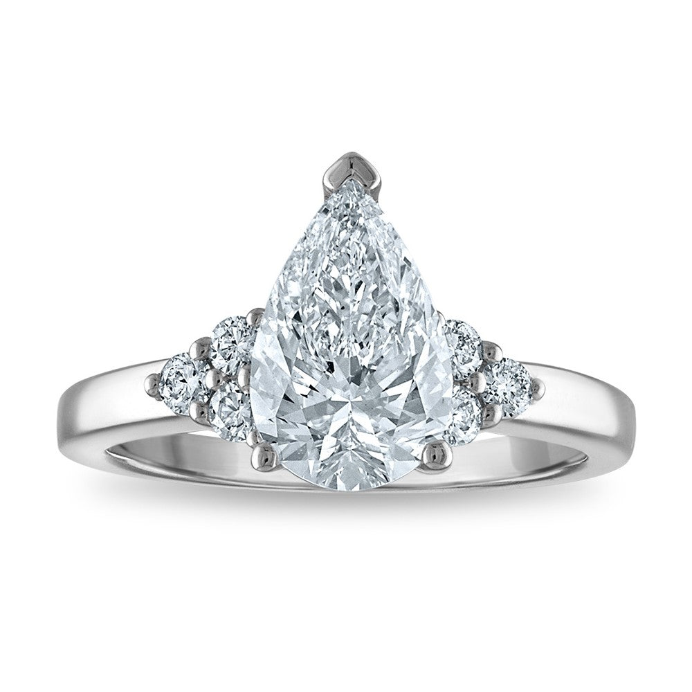14kw Certified 2.03ct Pear Lab Grown VS/SI FGH Dia Complete Engagement Ring