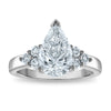 14kw Certified 2.64ct Pear Lab Grown VS/SI FGH Dia Complete Engagement Ring