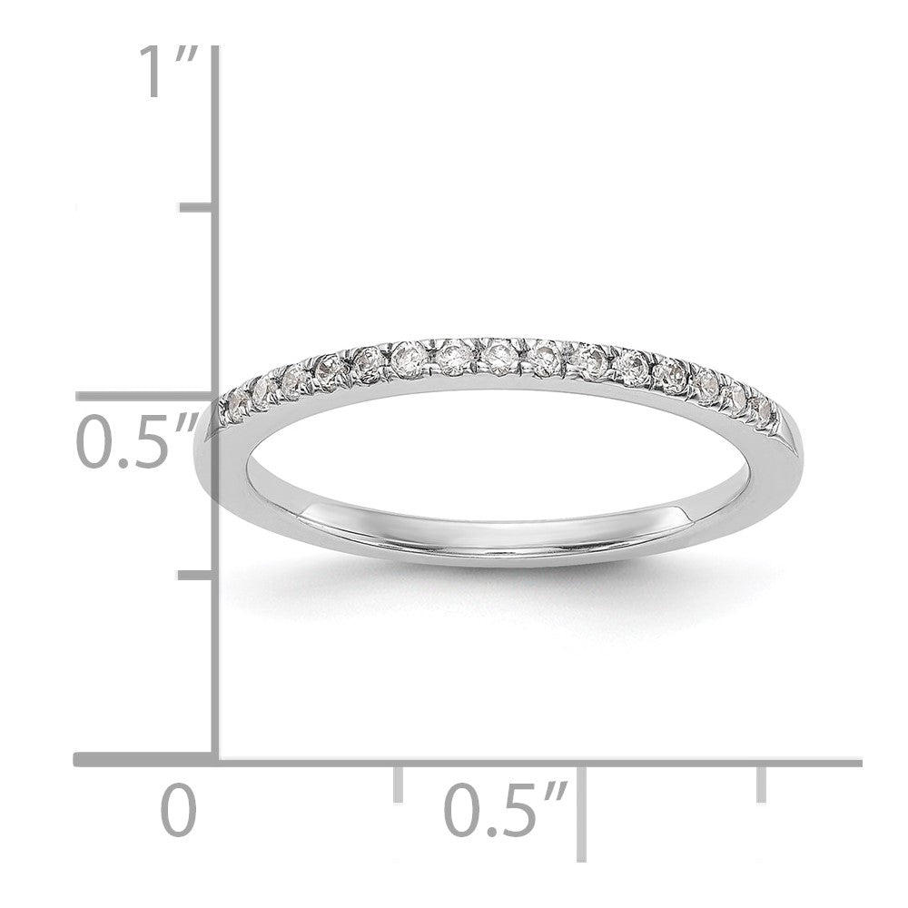 14k White Gold Diamond Wedding Band, 'C' quality dias