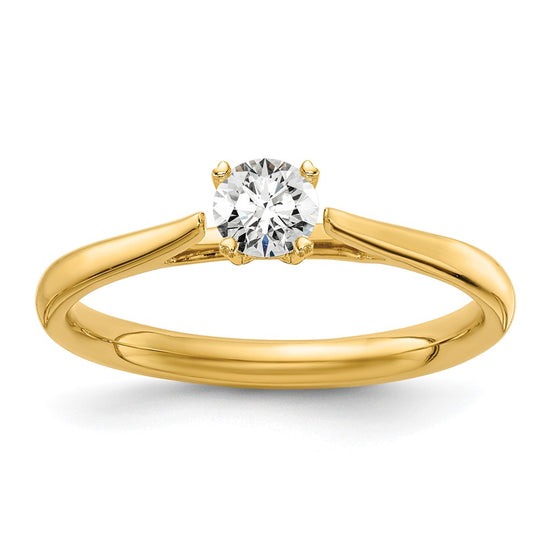 Gold Round Diamond Solitaire Rings