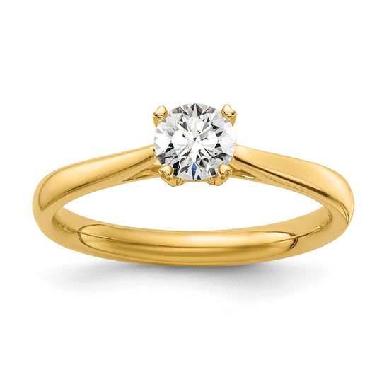 Gold Round Diamond Solitaire Rings