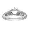 14k White Gold Round Solitaire 5/8 carat Center Vintage Engagement Ring Mounting