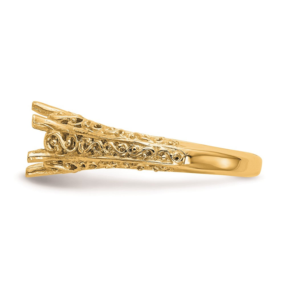 14k Yellow Gold 1.25 carat (7.00 mm) 6-Prong Vintage Round Solitaire Engagement Ring Mounting