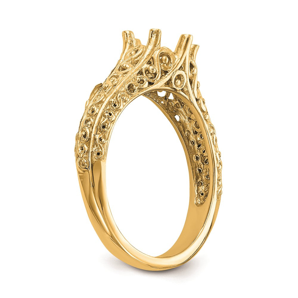 14k Yellow Gold 1.25 carat (7.00 mm) 6-Prong Vintage Round Solitaire Engagement Ring Mounting