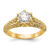 14k Yellow Gold 1.25 carat (7.00 mm) 6-Prong Vintage Round Solitaire Engagement Ring Mounting