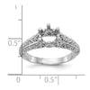 14k White Gold 1 carat (6.50 mm) 6-Prong Vintage Round Solitaire Engagement Ring Mounting