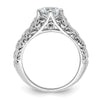 14k White Gold 1.25 carat (7.00 mm) 6-Prong Vintage Round Solitaire Engagement Ring Mounting