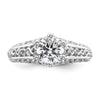 14k White Gold 1.25 carat (7.00 mm) 6-Prong Vintage Round Solitaire Engagement Ring Mounting