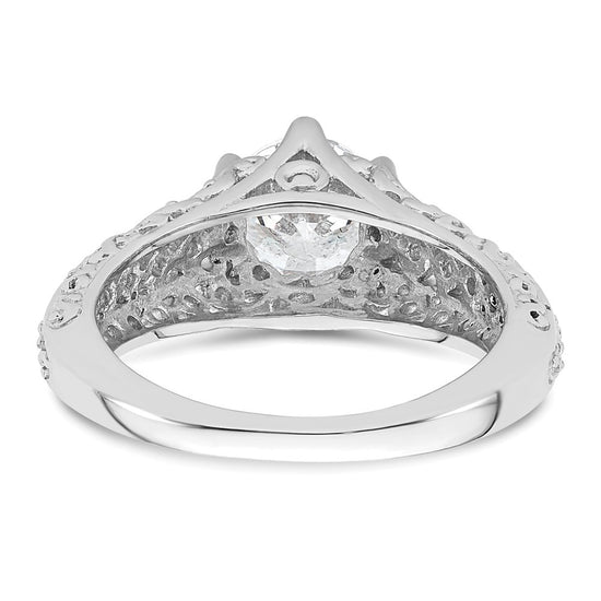 14k White Gold 1.25 carat (7.00 mm) 6-Prong Vintage Round Solitaire Engagement Ring Mounting