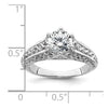 14k White Gold 1.25 carat (7.00 mm) 6-Prong Vintage Round Solitaire Engagement Ring Mounting