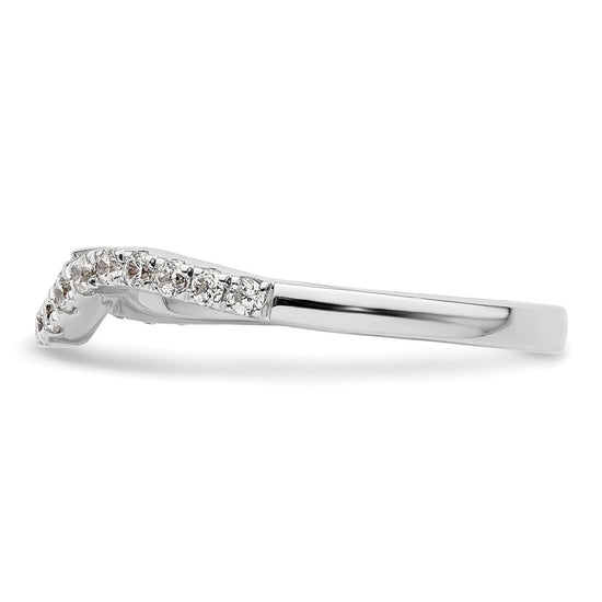 14k White Gold 1/3 carat Diamond Contoured Complete Wedding Band