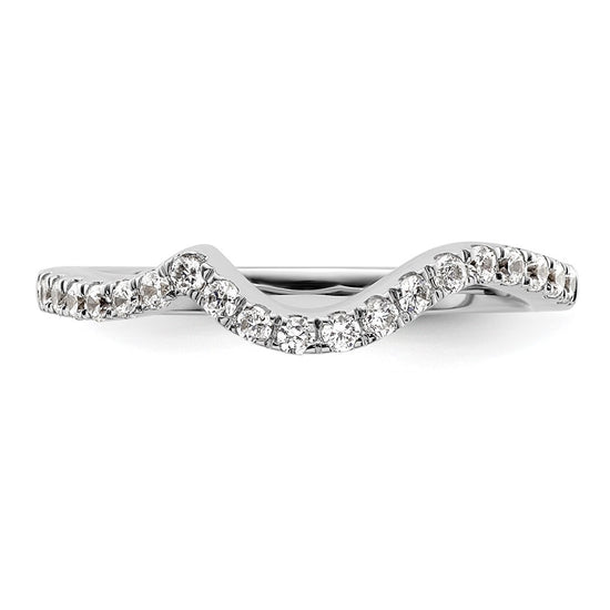 14k White Gold 1/3 carat Diamond Contoured Complete Wedding Band