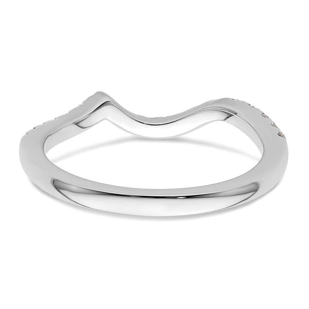 14k White Gold 1/3 carat Diamond Contoured Complete Wedding Band