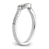 14k White Gold 1/3 carat Diamond Contoured Complete Wedding Band