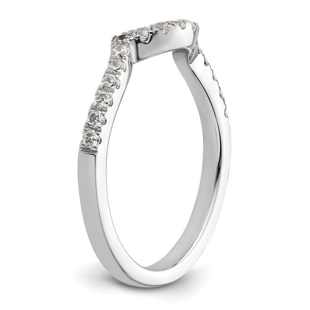 14k White Gold 1/3 carat Diamond Contoured Complete Wedding Band