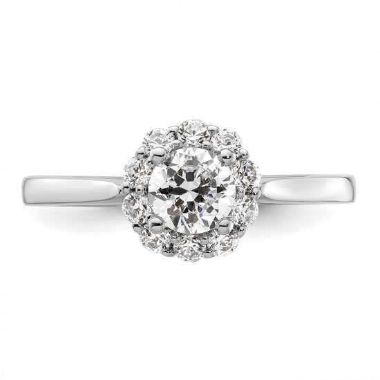 Round Halo Diamond Semi-mount Engagement Ring