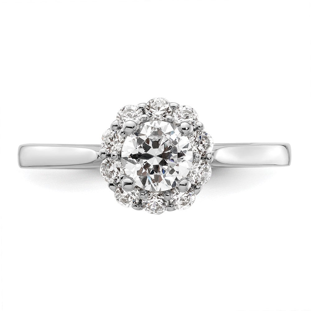 Round Halo Diamond Semi-mount Engagement Ring