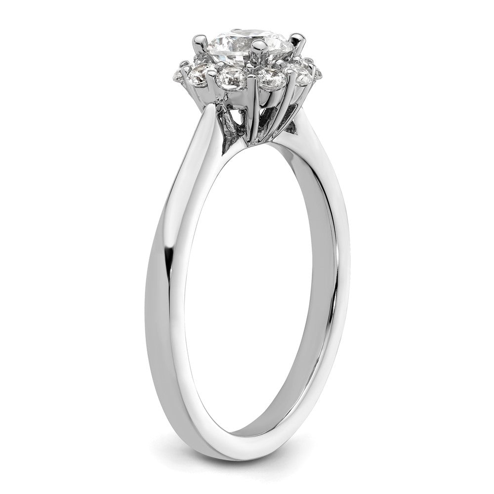 Round Halo Diamond Semi-mount Engagement Ring