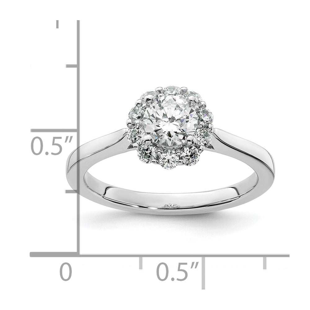 Round Halo Diamond Semi-mount Engagement Ring