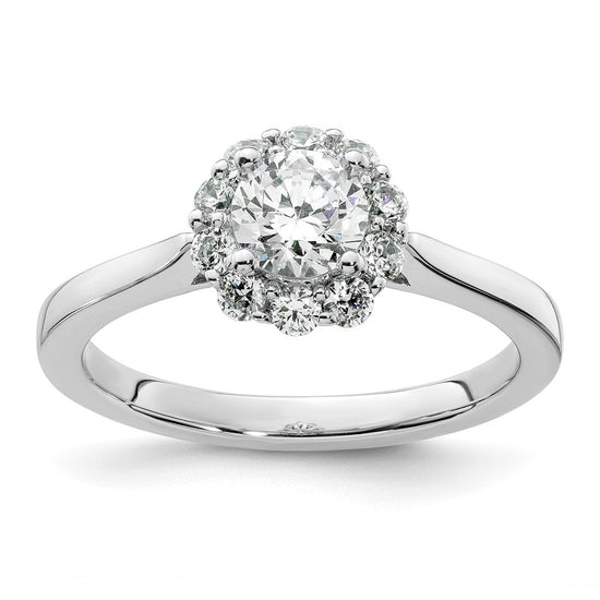 Round Halo Diamond Semi-mount Engagement Ring