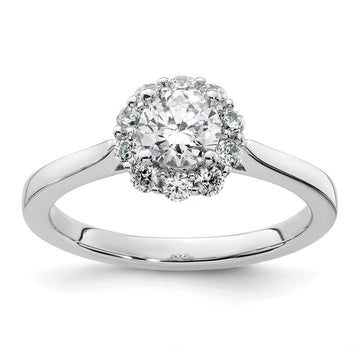 Round Halo Diamond Semi-mount Engagement Ring