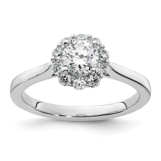 Round Halo Diamond Semi-mount Engagement Ring