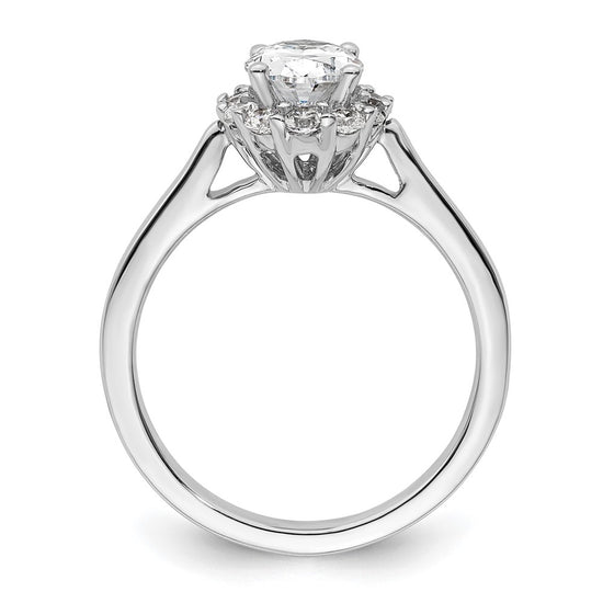 Oval Halo Engagement Diamond Semi-mount Ring