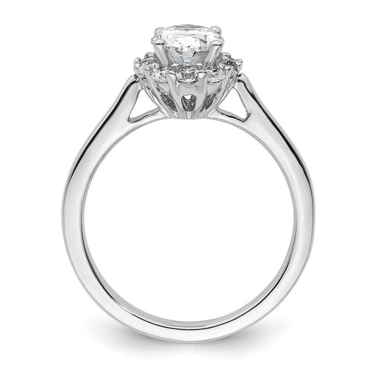 Oval Halo Engagement Diamond Semi-mount Ring