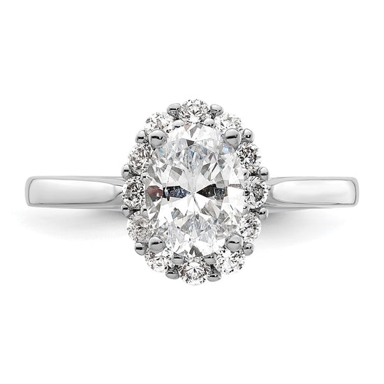 Oval Halo Engagement Diamond Semi-mount Ring