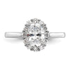 Oval Halo Engagement Diamond Semi-mount Ring