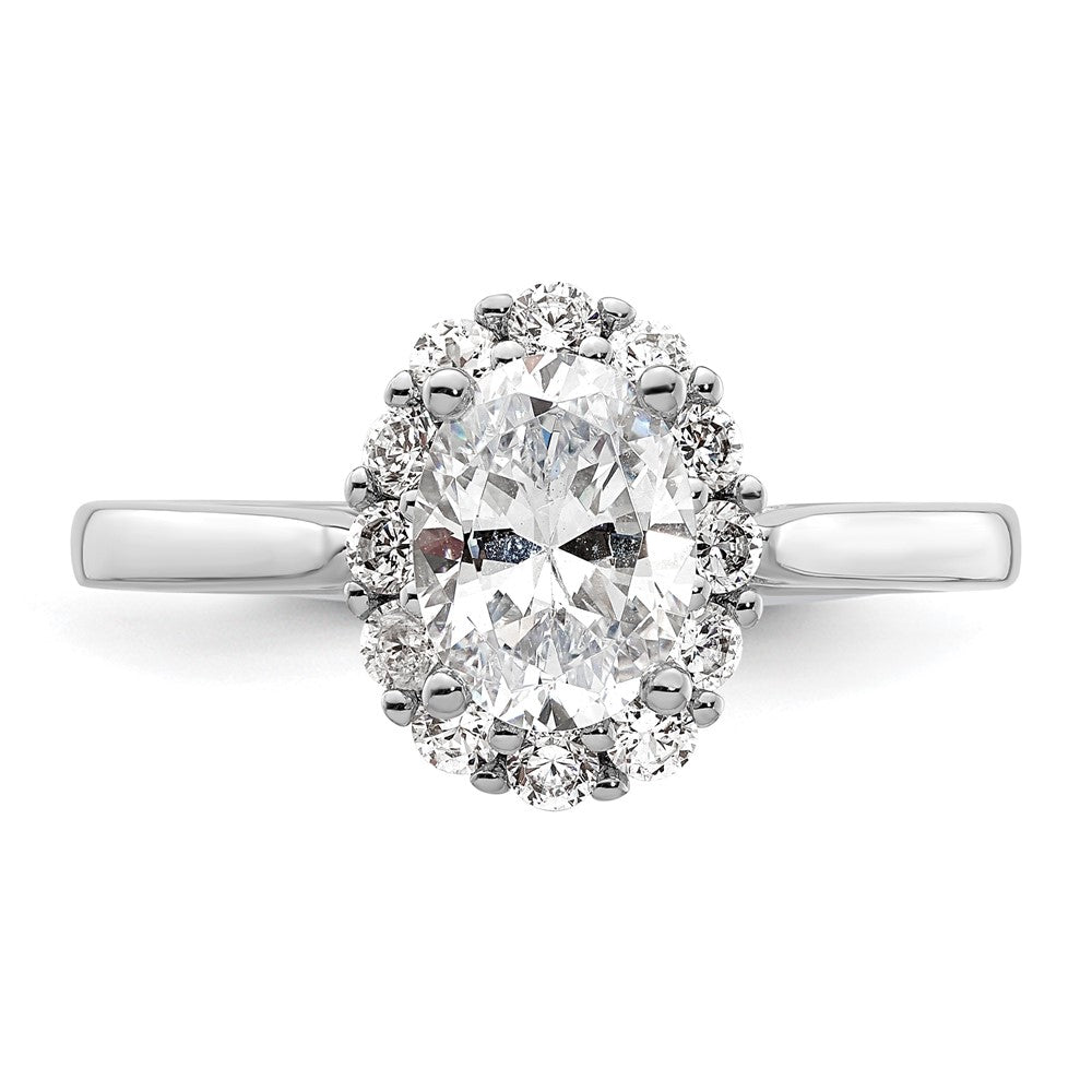Oval Halo Engagement Diamond Semi-mount Ring