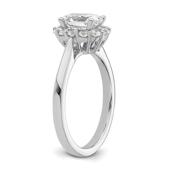 Oval Halo Engagement Diamond Semi-mount Ring