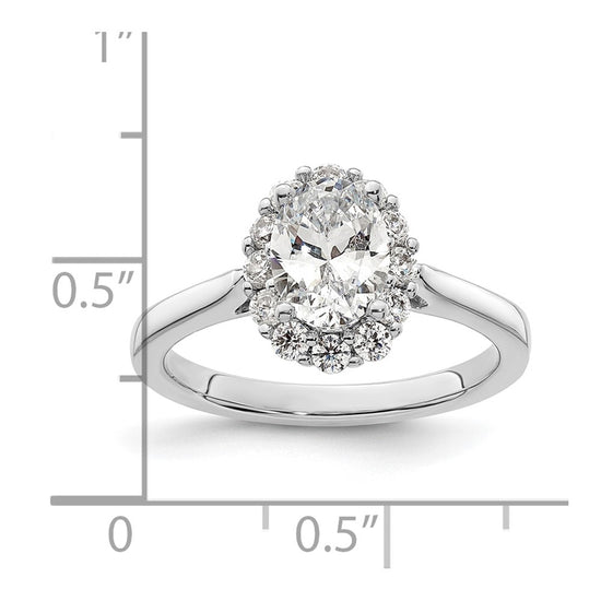Oval Halo Engagement Diamond Semi-mount Ring