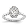 Oval Halo Engagement Diamond Semi-mount Ring