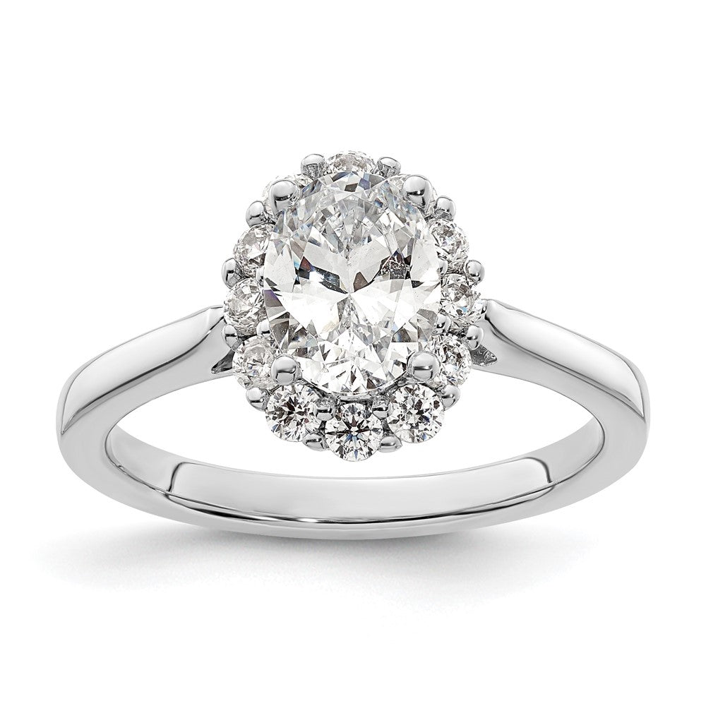 Oval Halo Engagement Diamond Semi-mount Ring