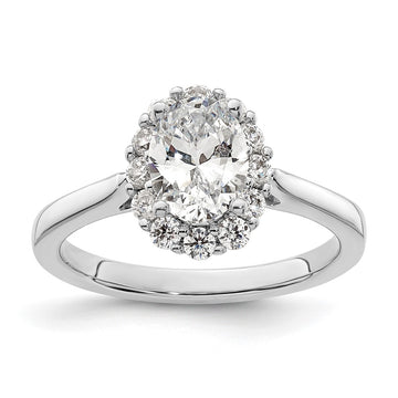 Oval Halo Engagement Diamond Semi-mount Ring
