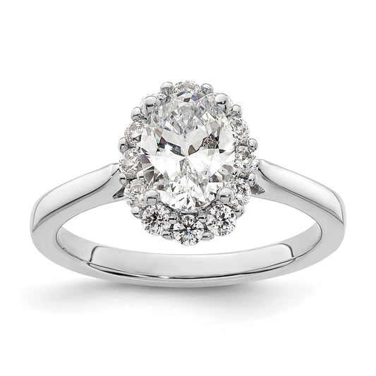 Oval Halo Engagement Diamond Semi-mount Ring