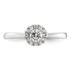 14k White Gold Halo (Holds 1/4 carat (4.00mm) Round Center) 1/8 carat Diamond Semi-mount Engagement Ring