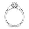 14k White Gold Halo (Holds 1/4 carat (4.1mm) Round Center) 1/8 carat Diamond Semi-mount Engagement Ring