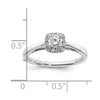 14k White Gold Halo (Holds 1/4 carat (4.1mm) Round Center) 1/8 carat Diamond Semi-mount Engagement Ring