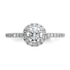 14k White Gold 3/4 carat Lab Grown Diamond VS/SI+ G+ Complete Size 7 Halo Engagement Ring