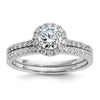 14k White Gold 3/4 carat Lab Grown Diamond VS/SI+ G+ Complete Size 7 Halo Engagement Ring