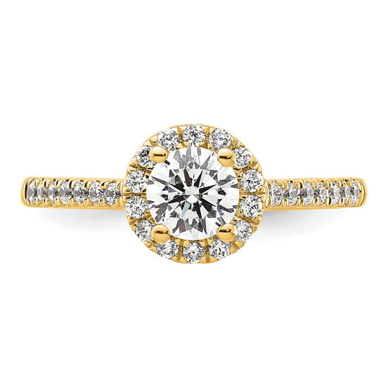 14k 3/4 carat Lab Grown Diamond VS/SI+ G+ Complete Size 6 Halo Engagement Ring