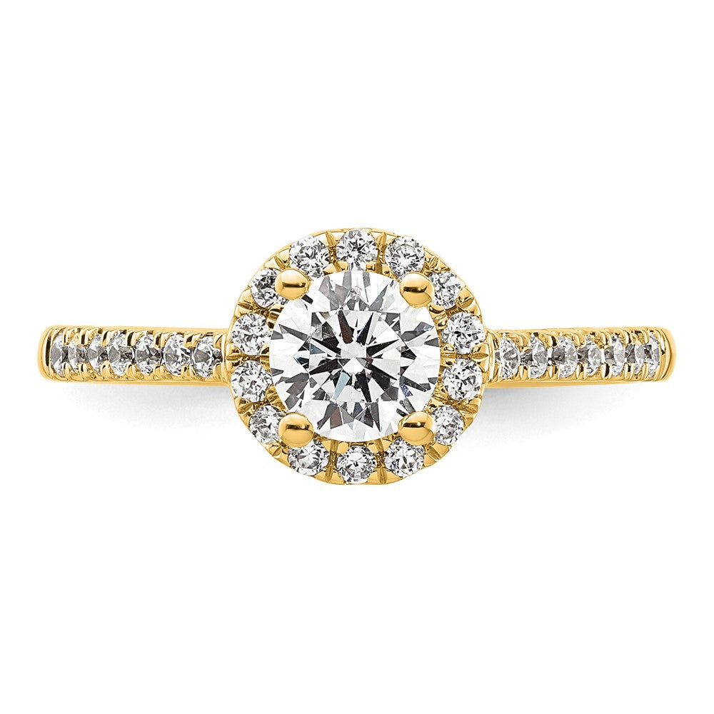 14k 3/4 carat Lab Grown Diamond VS/SI+ G+ Complete Size 6 Halo Engagement Ring
