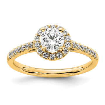 14k 3/4 carat Lab Grown Diamond VS/SI+ G+ Complete Size 6 Halo Engagement Ring