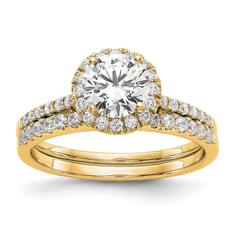 14k 3/4 carat Lab Grown Diamond VS/SI+ G+ Complete Size 7 Halo Engagement Ring
