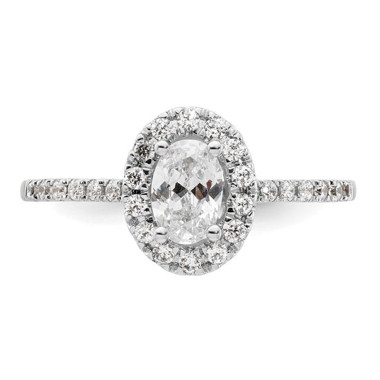 Oval Halo Diamond Semi-mount Engagement Rings