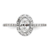 Oval Halo Diamond Semi-mount Engagement Rings